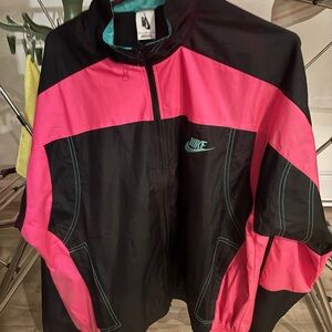Nike Men Retro Black and Pink Jacket